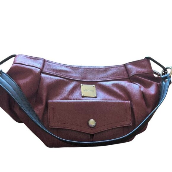 Miche Burgundy Purse Leather Snap up 1 Large Compartment with Side Compartment - Picture 4 of 6
